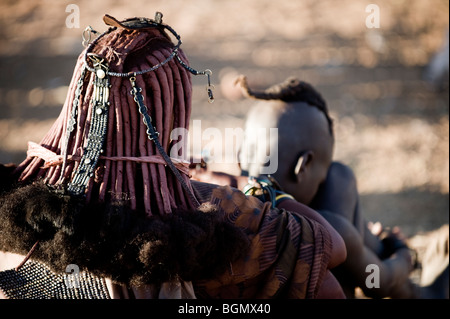 Himbas in North West Namibia Stockfoto