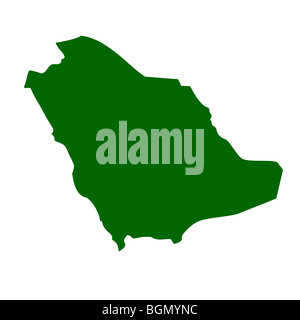 Saudi Arabien Karte isolierten auf weißen Hintergrund. Stockfoto