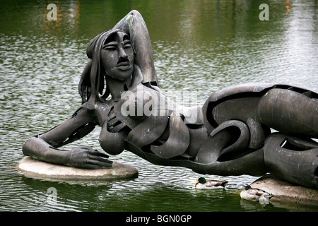 Zonnewind, Bronze-Skulptur von Rik Poot, Turnhout, Belgien Stockfoto