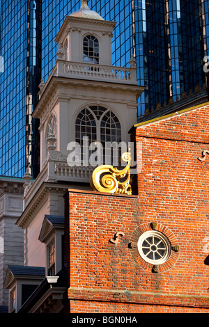 Das old State House - Website von vielen patriotischen Aktivitäten vor und während der amerikanischen Revolution - Boston Massachusetts, USA Stockfoto