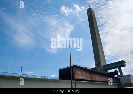 Die schiefe Ebene von Ronquières ist eine belgische Kanal schiefe Ebene auf der Brüssel-Charleroi Canal, Belgien Stockfoto