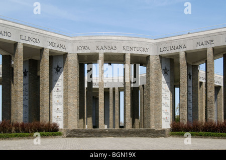 Zweiten Weltkrieg II American Memorial auf dem Hügel Mardasson erinnert an die Schlacht der Ausbuchtung, Bastogne, Ardennen, Belgien Stockfoto