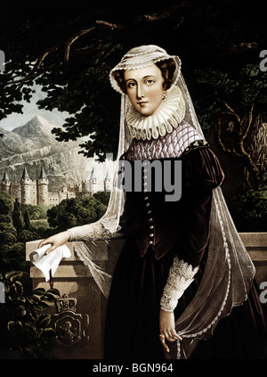 Portrait drucken ca. 1890 s von Mary I von Schottland, auch bekannt als Mary Queen of Scots (1542-1587). Stockfoto