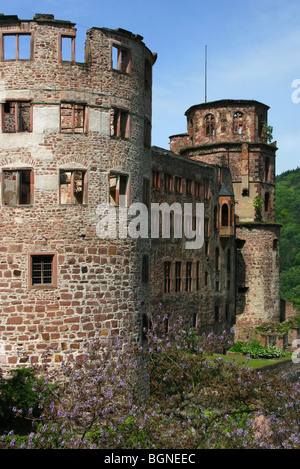 Die Ruine des Heidelberger Schlosses / Heidelberger Schloss, Deutschland Stockfoto