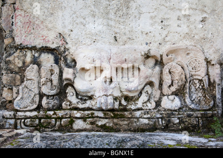 Tempel des Schädels (Coniglo Testa). Archäologische Stätte Palenque, Chiapas, Mexiko. Stockfoto