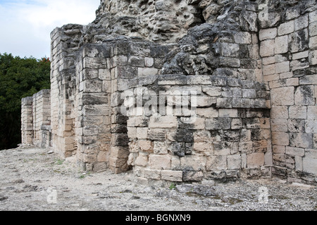 Struktur I. Xpujil Maya-Ruinen Archäologie Website, Campeche, Mexiko. Stockfoto