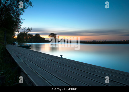 Sonnenuntergang über der Themse bei Port Wiese, Oxford, Oxfordshire, Vereinigtes Königreich Stockfoto