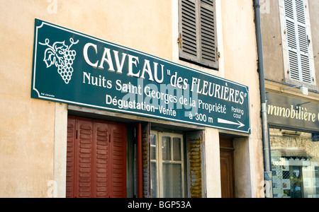 Caveau des Fleurieres, Weinhändler, Nuits Saint Georges, Frankreich Stockfoto