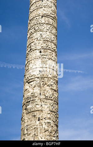 Nahaufnahme der Spalte von Marcus Aurelius, Rom, Italien Stockfoto