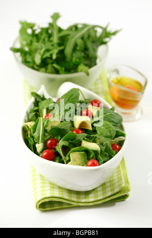 Grüner Salat. Rezept zur Verfügung. Stockfoto