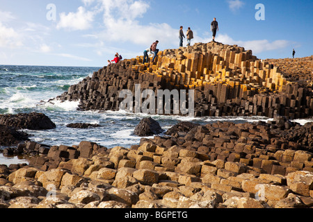 Die Insel am Giant's Causeway-Antrim-Nordirland eine natürliche Phänomene und ein UNESCO-Welterbe. Stockfoto