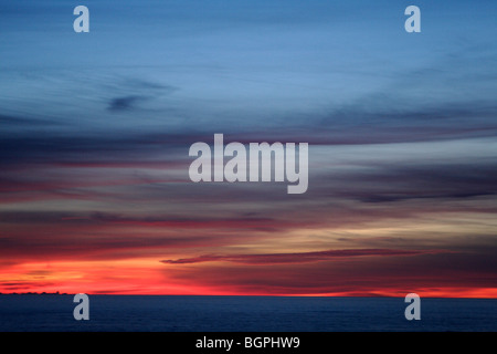 Unglaublichen Sonnenuntergang vom Hartland Quay in Nord-Devon Stockfoto