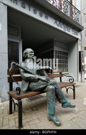 Statue von Adolphe Sax, belgischer Musikinstrument Designer und Erfinder des Saxophons, Dinant, Belgien Stockfoto