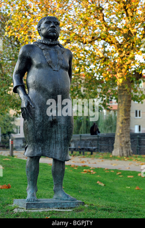 Statue der Stroppendrager des Künstlers Chris De Mangel im Prinsenhof / fürstliche Gericht in Gent, Belgien Stockfoto