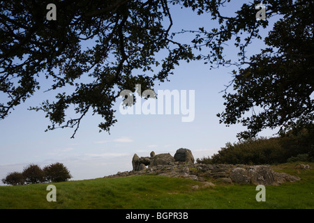 Trefignath neolithische Grab in Holyhead, Anglesey Stockfoto