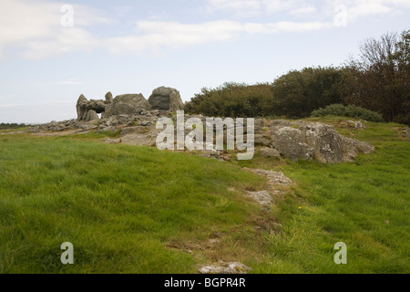 Trefignath Grabstätte in der Nähe von Holyhead, Anglesey, Wales Stockfoto