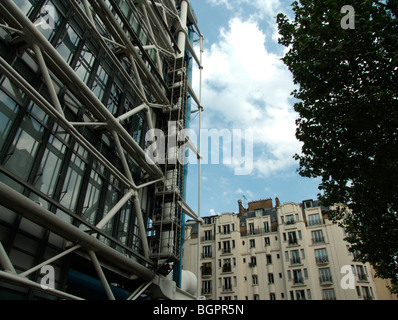 Centre Georges Pompidou (Post-moderne Architektur, erbaut zwischen 1971-1977). Beaubourg Bereich. Paris. Frankreich. Stockfoto