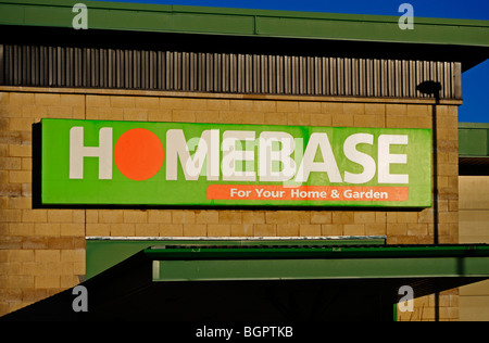 Homebase Baumarkt Zeichen Stockfoto