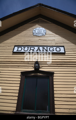 Altes Bahnhofsgebäude Teil des Bahnhofs Durango-Silverton in Durango, Colorado, USA Stockfoto