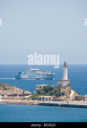 Ein herannahenden Ibiza Fähre Stockfoto