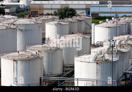 Lagertanks für die Deutsche BP AG, Gelsenkirchen, NRW, Deutschland Stockfoto