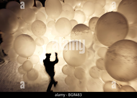 Europäische Stadt der Kultur 2010, Essen, Kunst-Installation, Luftballons Stockfoto