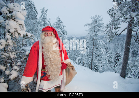 Langen, weißen Bart hat der Weihnachtsmann Stockfoto