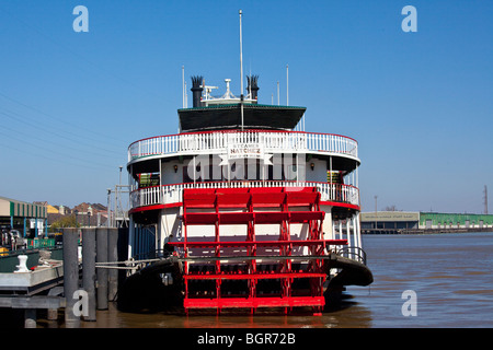 Die Natchez Dampfer Schaufelrad-Boot im French Quarter von New Orleans LA Stockfoto