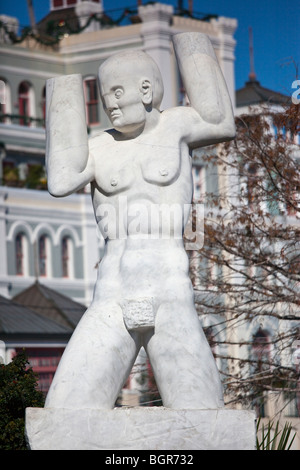 Old Man River-Statue am Flussufer im französischen Viertel von New Orleans LA Stockfoto