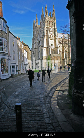 Blick auf die Westfassade der Kathedrale von Canterbury Christ Kirche Tor Stockfoto