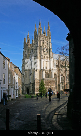 Blick auf die Westfassade der Kathedrale von Canterbury Christ Kirche Tor Stockfoto