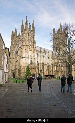 Blick auf die Westfassade der Kathedrale von Canterbury Christ Kirche Tor Stockfoto