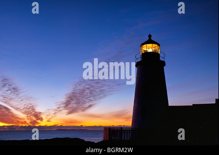 Pemaquid Point Light Station, Muscongus Bay, Bristol, Maine, USA. 1827 Stockfoto