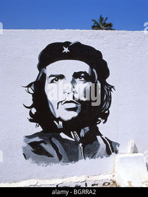 Wandbild der Republik Kuba, La Habana, Havana, Revolutionär Che Guevara Stockfoto