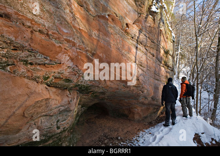 Nahaufnahme von Gudu Klippen im Gauja-Nationalpark in Vidzeme Lettland Stockfoto