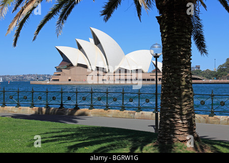 Das Sydney Opera House von Dawes Point Park Stockfoto