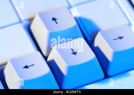 Pfeil-Tasten auf einer Tastatur Stockfoto