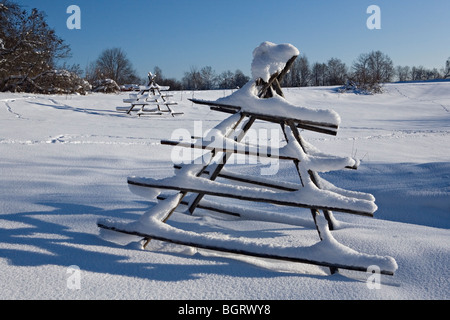 Winterliche Landschaft im Gauja-Nationalpark in der Nähe Gudu Klippen in Vidzeme Lettland Stockfoto