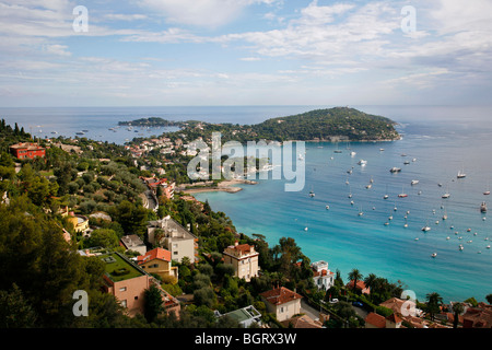 Ansicht von Villefranche Sur Mer, Côte d ' Azur, Alpes Maritimes, Provence, Frankreich. Stockfoto
