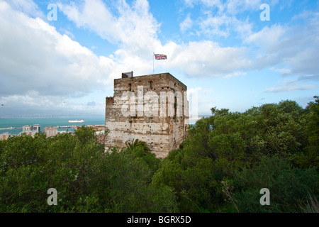 Maurische Festung Turm in Gibraltar Stockfoto