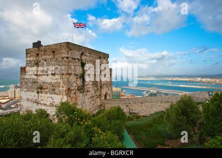 Maurische Festung Turm in Gibraltar Stockfoto