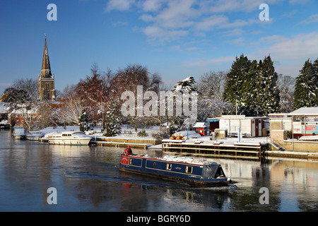 Abingdon-on-Thames während der erste Schnee 2010 Stockfoto