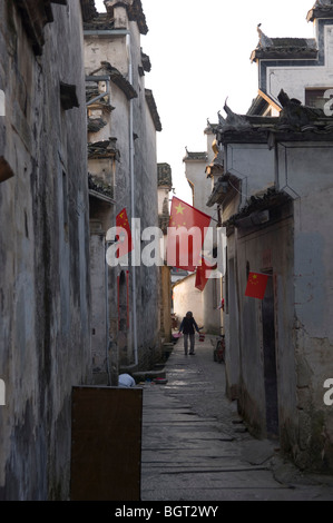 Gasse in der alten Dorf Hongcun Anhui Provinz, China. Stockfoto
