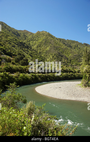 Waioeka River, Waioeka Gorge, Bay of Plenty, Nordinsel, Neuseeland Stockfoto