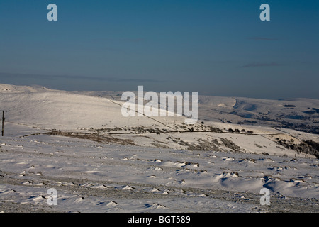 Winterlandschaft Lyme Handley über Lyme Park und The Hauptmarktplatzes Trail Cheshire England Stockfoto