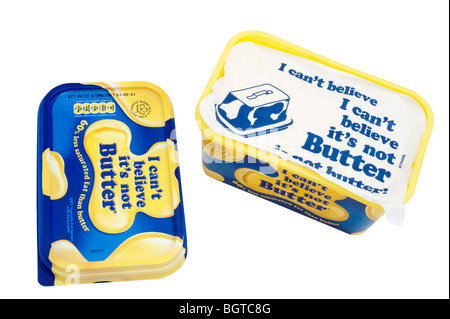 Wanne mit ich kann nicht glauben, nicht butter Margarine Stockfoto