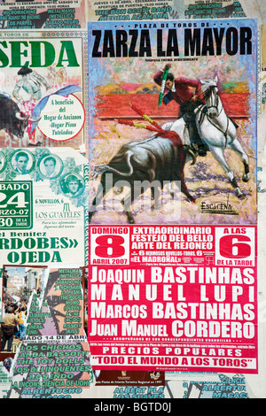 Bull Fighting Plakate Region Extremadura Spanien Stockfoto