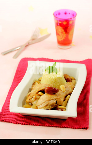 Maurische Huhn. Rezept zur Verfügung. Stockfoto