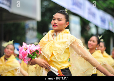 Sinulog Tänzerin Cebu City Philippinen Stockfoto