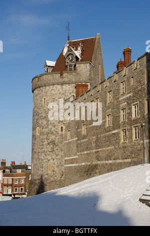 Windsor Castle im Schnee Stockfoto